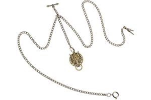 ManChDa Pocket Watch Double Albert Chain Pocket Watch Chains with T Bar & Lobster Clasps
