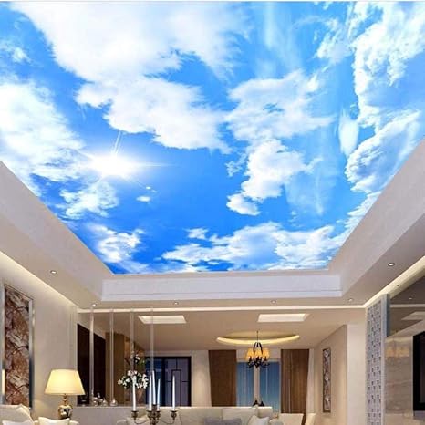 Amazon Co Jp 壁紙壁画カスタム3d写真の壁紙青空白い雲太陽の素晴らしい壁画壁紙天井の装飾 350x250cm ホーム キッチン