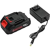SHINTYOOL 21v Lithium Battery - 2.0 Ah Battery with Charger Adapter Led Indicator Compatible with Leaf Blower and Cordless Tiller