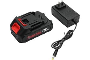 SHINTYOOL 21v Lithium Battery - 2.0 Ah Battery with Charger Adapter Led Indicator Compatible with Leaf Blower and Mini Chainsaw