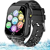 Waterproof Kids Smart Watch for 3-12 Years Old Boys Girls Toys with 26 Game Video Camera Pedometer Music Player Alarm Clock Calculator 1.44'' HD Touchscreen Electronic Learning Toys Birthdays Gifts