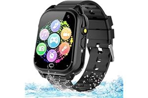 BEIARA Waterproof Kids Smart Watch for 3-12 Years Old Boys Girls Toys with 26 Game Video Camera Pedometer Music Player Alarm Clock Calculator 1.44'' HD Touchscreen Electronic Learning Toys Birthdays Gifts