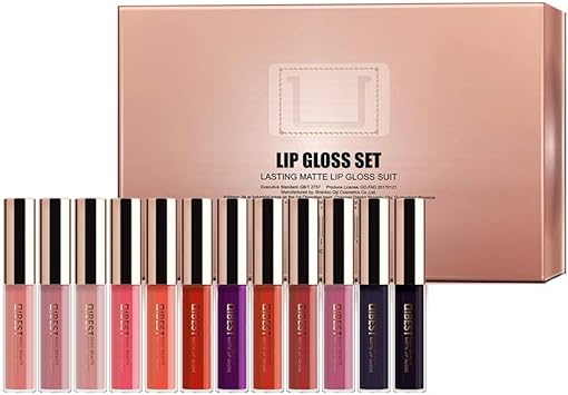 Saingace Nouveau 12 Pcs Rouge à Lèvres Setkit Sexy Mat Longue Tenue Professionnel 24 Heures Imperméable Lip Gloss Maquillage Pour Quotidien Et Fête