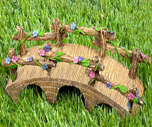 The Magical Garden Fairy Bridge with Hand Painted Flowers & Vines by Twig & Flower