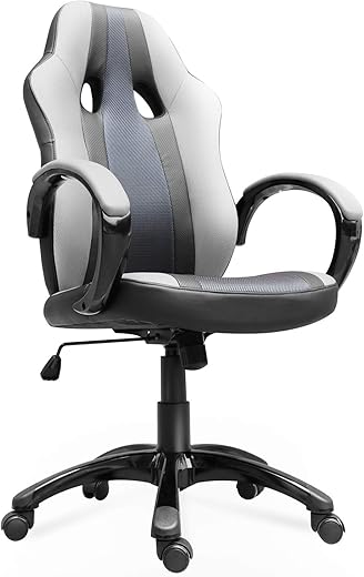 Smugdesk Office Chair, High Back Ergonomic Gaming Desk Chairs for Computer with Lumbar Support, Bonded Leather, Adjustable Swivel Comfortable Rolling Chair