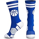 ChalkTalkSPORTS Basketball Performance Crew Socks - Multiple Colors - Youth & Adult - Elite Basketball Mid-Calf Socks