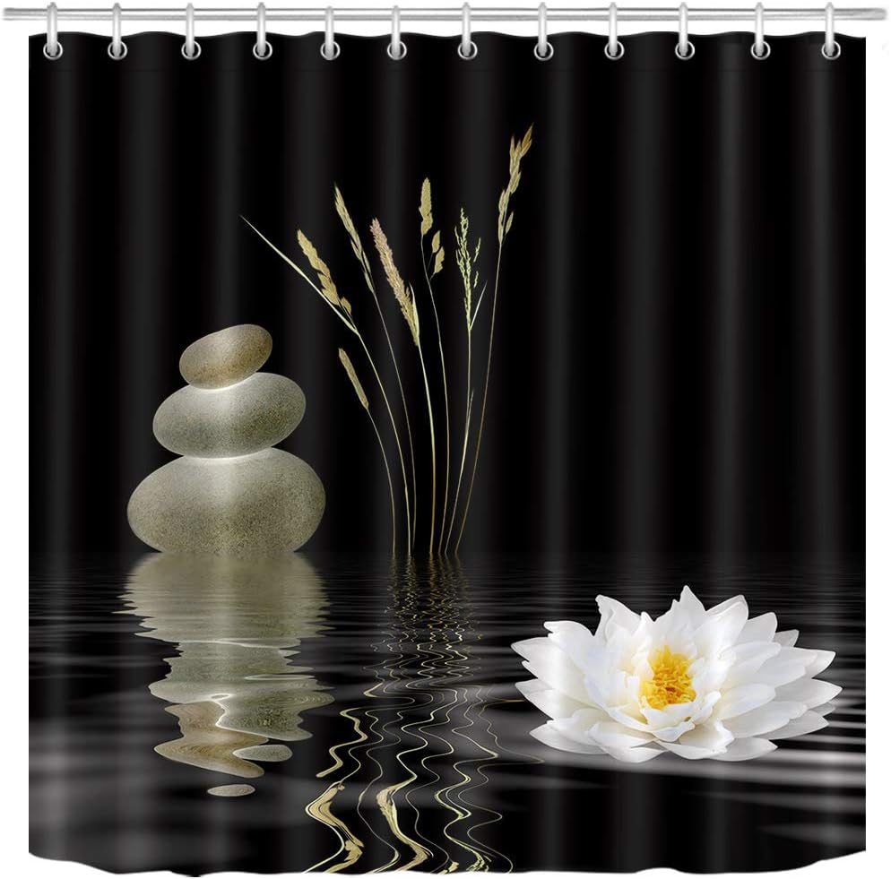 Amazon Com Lb Zen Stone Shower Curtain Hot Stones With Asian