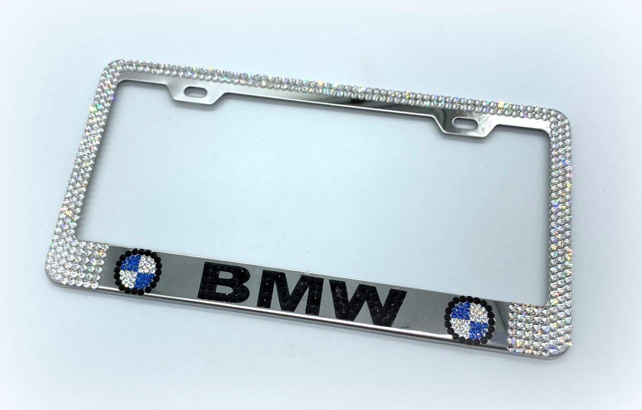bmw bling license plate frames