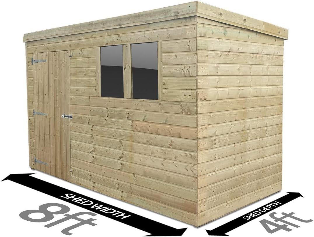 Total Sheds 8ft (2.4m) x 4ft (1.2m) Shed Pent Shed Garden Shed Timber Shed