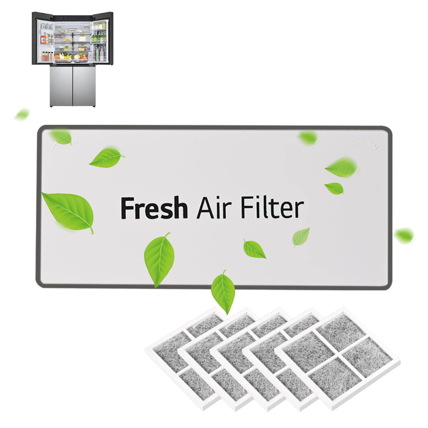 Photo 1 of 2025 MCR66849208 LG Refrigerator Air Filter Cover for LMXS28596S/LFXS28968D/LMRS28596D - Replaces MCR66849219/MCK703881/4957379 w/3 LT120F Filters & 2YR Warranty