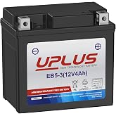 UPLUS YTX5L-BS Motorcycle Battery EB5-3 12V 4Ah AGM Maintenance Free | SLA Batteries Replacement for GTX5L-BS, ETX5L-BS, CTX5L-BS, BTX5L-BS, PTX5L-BS, AGM12-5, YTZ5S-BS
