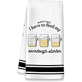 NEFMGEG Funny Sourdough Baking Kitchen Towels, Baker Gifts for Women Dish Tea Towels for Baking Sourdough Kitchen Bakery, Baking Lover Gifts Decorative Hand Towels, 16x24 Inch
