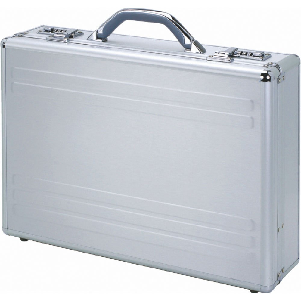 Alumaxx Kronos Padded Attache Case for Laptop - Silver Aluminium