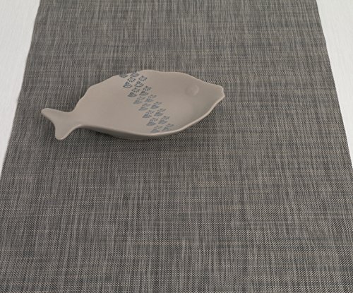 Jason Woven Vinyl Table Runner - Black/Brown