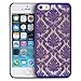 iPhone SE Case, GreatShield TACT Series Design Pattern Rubber Coating Slim Fit Hard Case Cover for Apple iPhone SE / 5S / 5 (Flora - Purple)