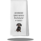 ARPTCN Dachshund Dog Gifts Kitchen Decor Towels 16″×24″,Dog Lovers Gifts for Girls Mom Women, A Kitchen is Not Complete Without a Dachshund at Your Feet Bathroom Kitchen Dish Hand Towels