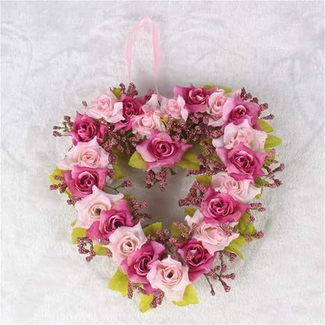Lyfwl Noël Bricolage Guirlande De Fleurs Artificielles Rose