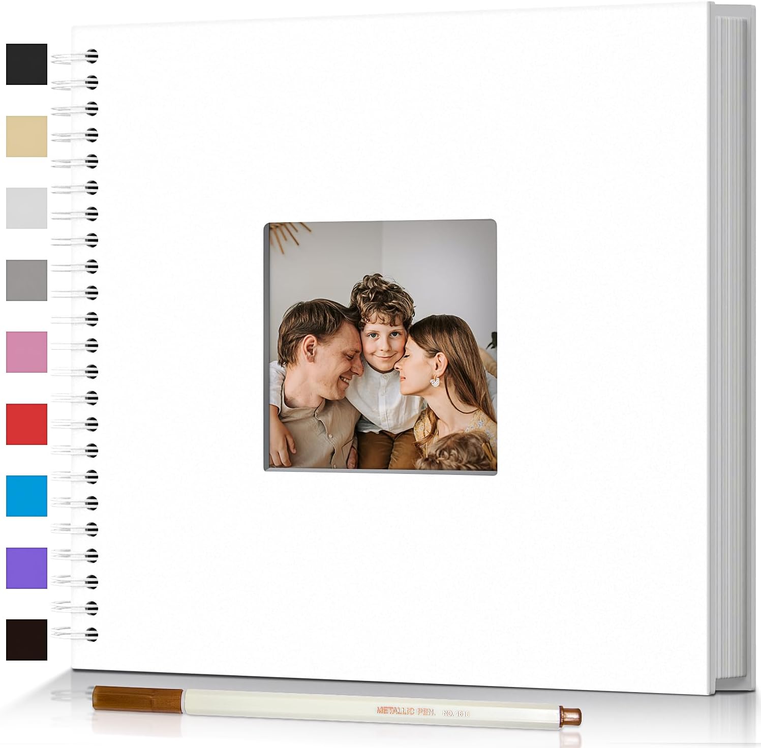 Photographs - Scrapbook Photo Album,12x12in DIY Hardcover Kraft Photo Album with Display Picture Window,Personalized Blank Memory Book for Family, Wedding,Guest Book,Anniversary,80Pages/40Sheet