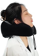 Makimoo Memory Foam Travel Pillow Neck Support 360 Comfort Black view 7