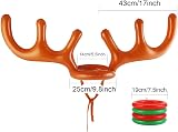 VEYLIN Inflatable Reindeer Antler Hat with Rings Party Toss Game for Kids Adults view 5