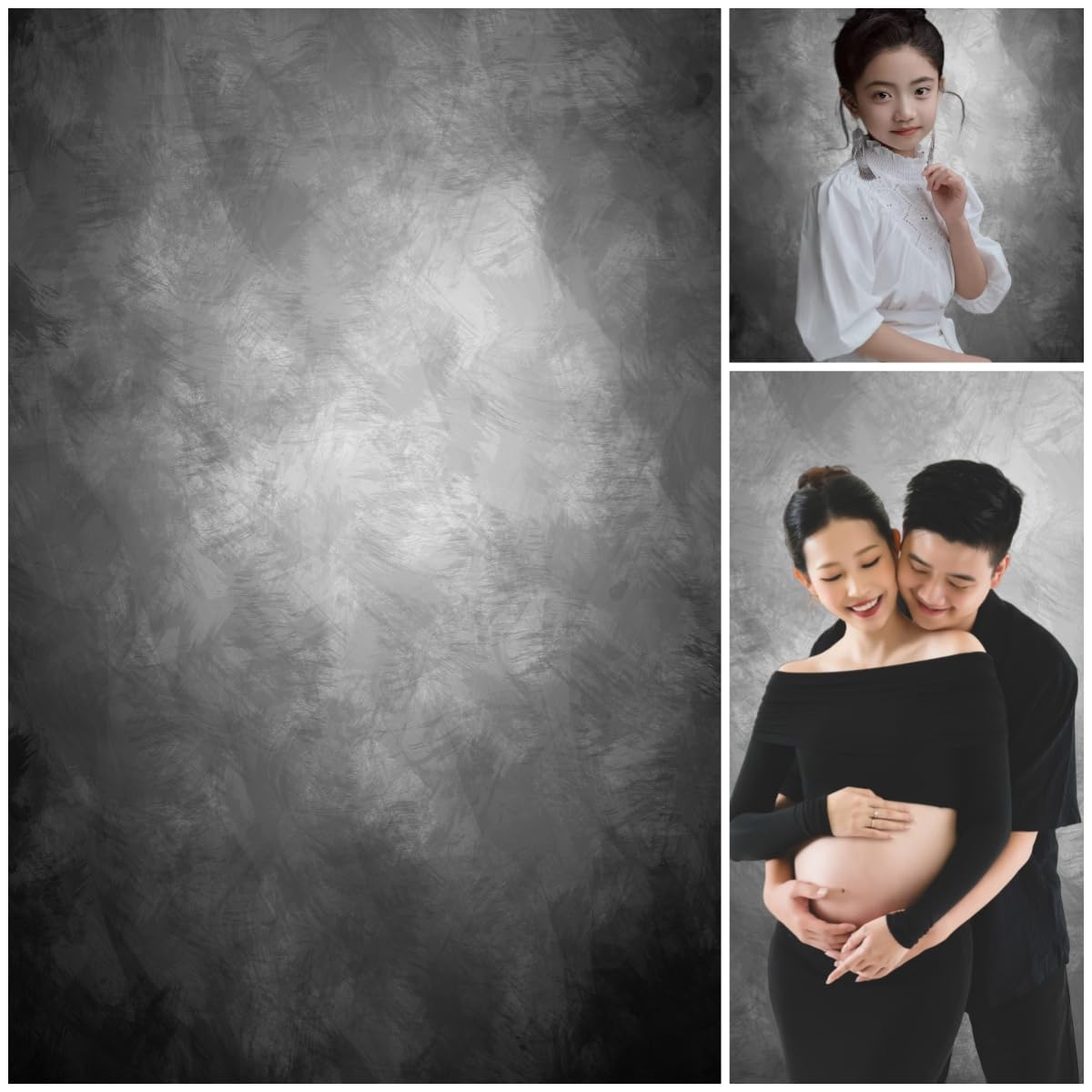 WaW 2x3m Gradient Grey Textured Backdrop Photo Studio Background for Vintage Themed Photography