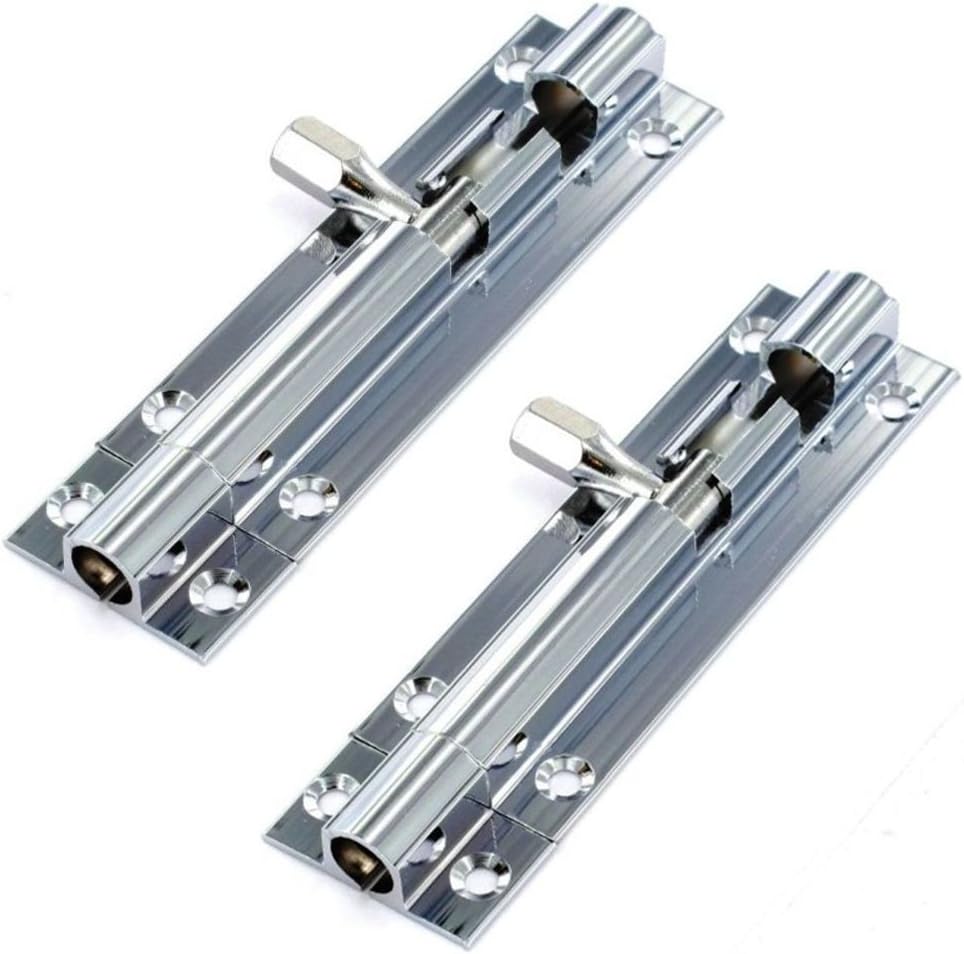 2 x Securit Barrel Sliding Door Bolts in Chrome 100mm Amazon.co.uk