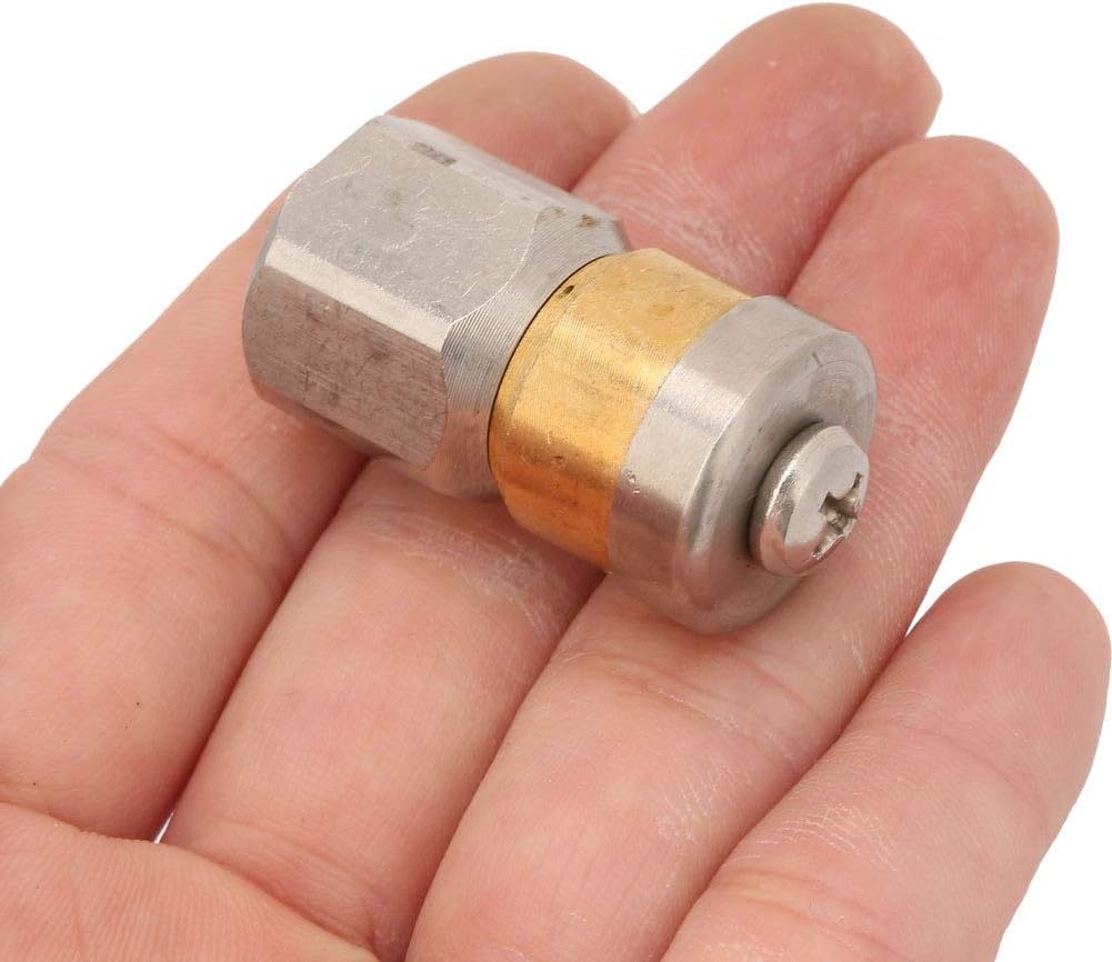 Stainless Steel Rotating Drain Blaster Cleaning Nozzle Sewer Jetter Nozzle 1/4" BSP Female Thread for Pressure Washer - Image 5