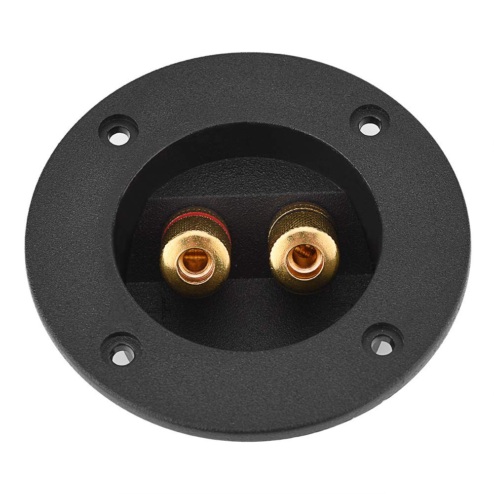 Zerone Speaker Terminal Box, 48MM ABS Base with Copper Terminal, 2 Mounting Holes, Black