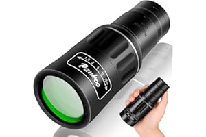 Pankoo 16X52 Monocular Telescope, 2023 High Power Prism Compact Monoculars for Adults Kids, HD Monocular Scope for Bird Watching Hiking Concert Travelling, D-Black, PA1652-2