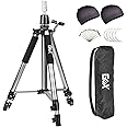 gexworldwide GEX 63" Heavy Duty Mannequin Tripod Stand for Wig Cosmetology Training Practice Doll Manikin Head Tripod Wig Stand With Travel Bag (Silver)