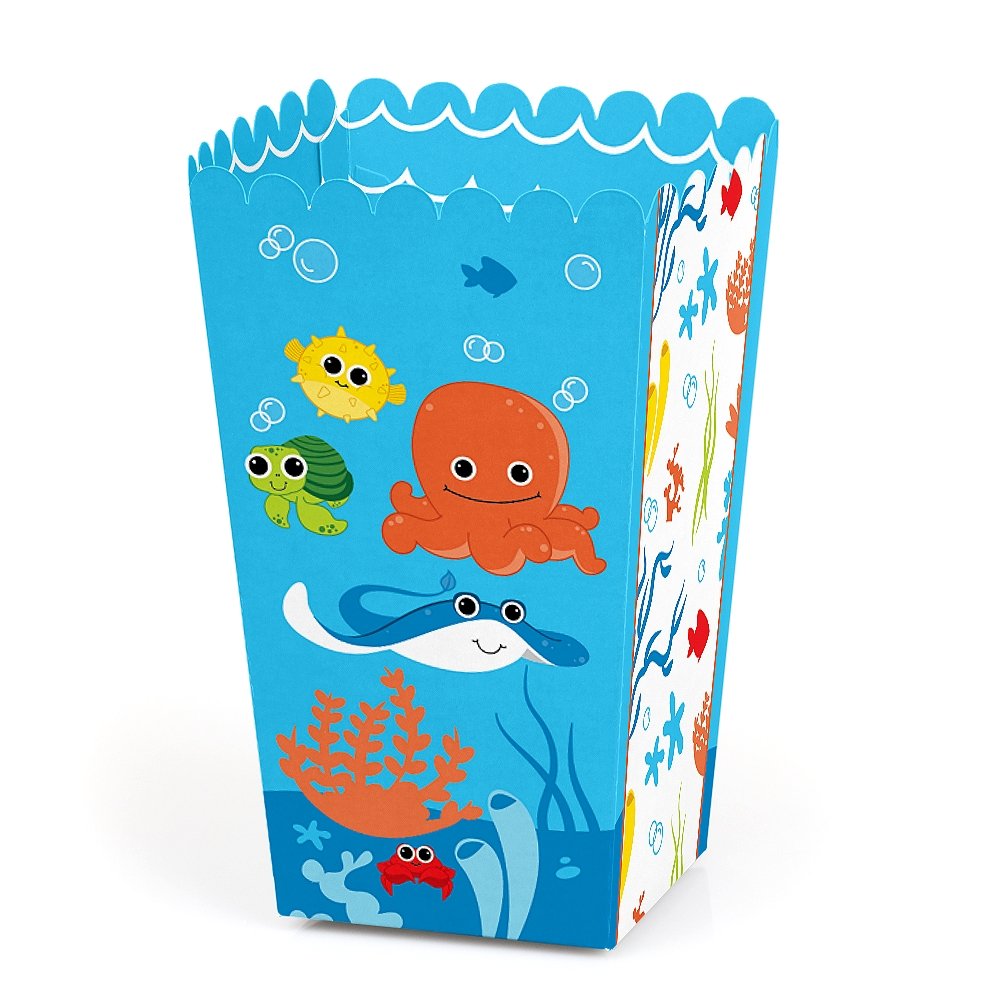 Event Party Supplies Under The Sea Critters Set Of 12 Baby Shower Or Birthday Party Favor Popcorn Treat Boxes Supergeeks Pt