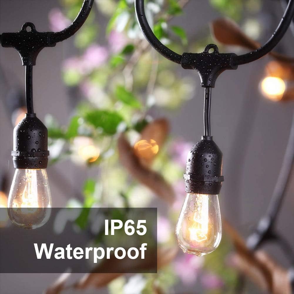 SUNTHIN 48FT Outdoor String Lights with 11W Dimmable Edison Bulbs for Decorative Backyard, Patio, Bistro, Pergola Commercial Hanging Lights String: Home Improvement