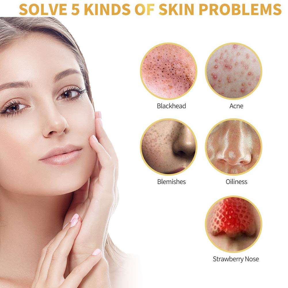 Gold Facial Mask, Peel off Mask, Blackhead Remover Mask with 24K Gold Extract, Anti-Aging, Deep Cleansing Blackhead ＆ Acne Scars, Dirt ＆ Oil, Repairs Uneven Skin Tone : Beauty
