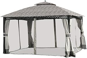 Garden Winds Replacement Canopy for The Windsor Gazebo - Standard 350 - Damask Beige