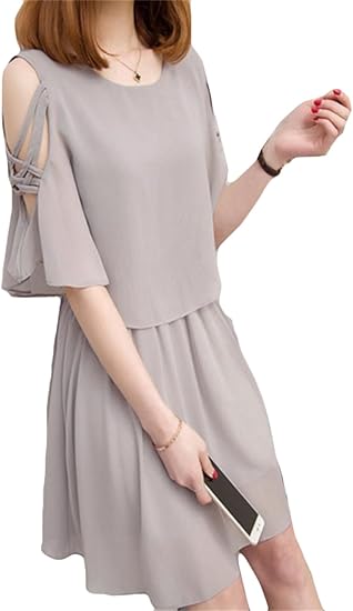Amazon Alppv ワンピース レディース シフォン ワンピース オープンショルダー 無地 ミニワンピース 肩出し可愛い ワンピ スカート 結婚式 パーティー 二次会 ワンピース チュニック 通販