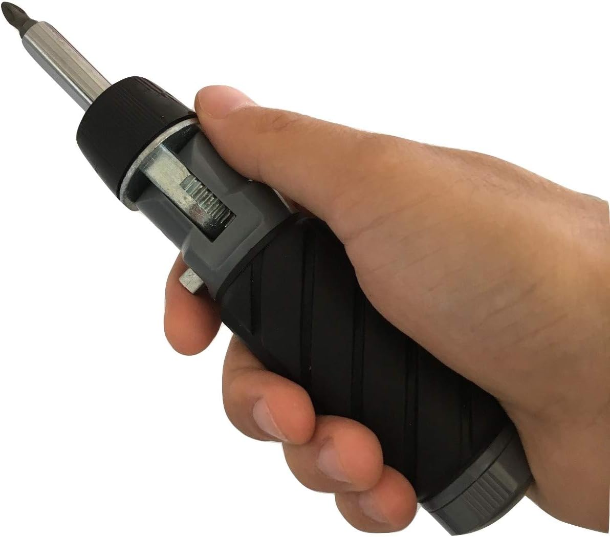Heavy Duty RATCHETING SCREWDRIVER - ADJUSTABLE ANGLE - 3 Way Ratchet - NONSLIP Big Rubber Grip - Multibit Storage w/Ph Hex Torx Bits | Durable Portable Screw Driving Solutions from Mars-Tool - - 
