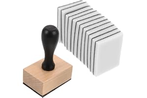 Lurrose Mini outil de mélange d'encre avec poignée en bois et tampons carrés en mousse pour la fabrication de cartes