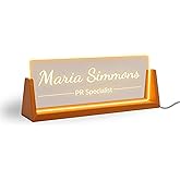 Personalized Business Gift Desk Name Plate - Office Gift for Coworker, Boss, or Manager Custom LED Name Plate Office Decor for Women or Men, Valentines Day