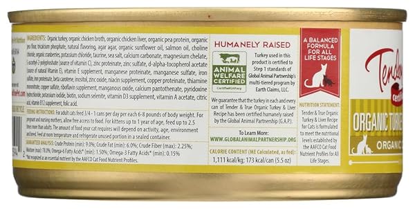 TENDER & TRUE ORGANIC TURKEY & LIVER RECIPE CANNED CAT FOOD, 5.5 OZ, CASE OF 24