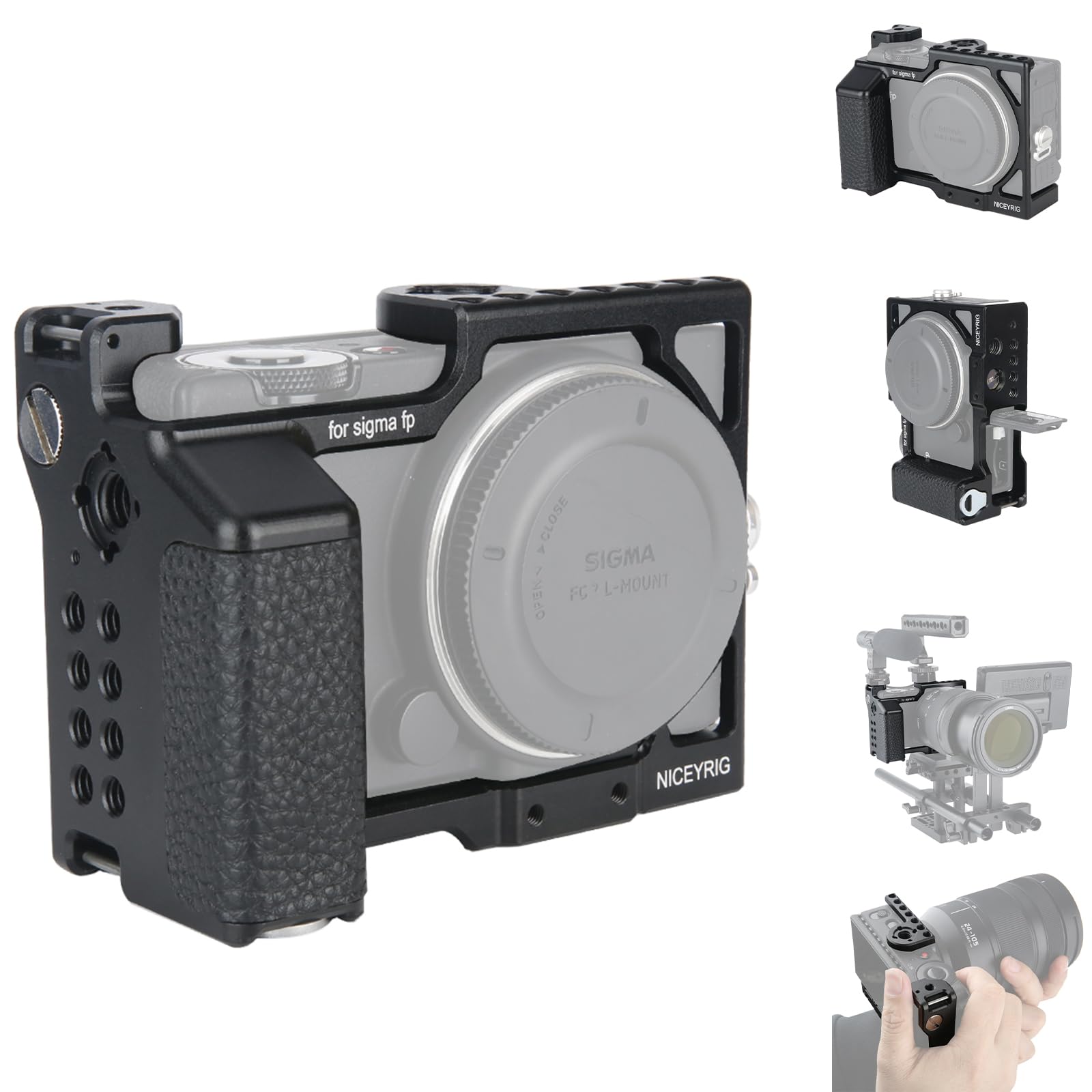 NICEYRIG Camera Cage for SIGMA FP/FPL Camera with Leather Grip