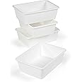 Humble Crew Toy Storage Bins for Kids, Set of 4, White, Large - Sturdy, Colorful Plastic Storage Bins for Classroom, Playroom, Nursery, and More - Premium Toddlers Toy Organizer Bins