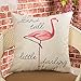Fjfz Stand Tall Little Darling Watercolor Flamingo Motivational Sign Inspirational Quote Cotton Linen Home Decorative Throw Pillow Case Cushion Cover Sofa Couch, 18