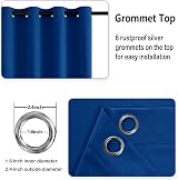 DWCN Blue Blackout Curtains 66 x 90 Inches with Tiebacks 2 Panels view 3