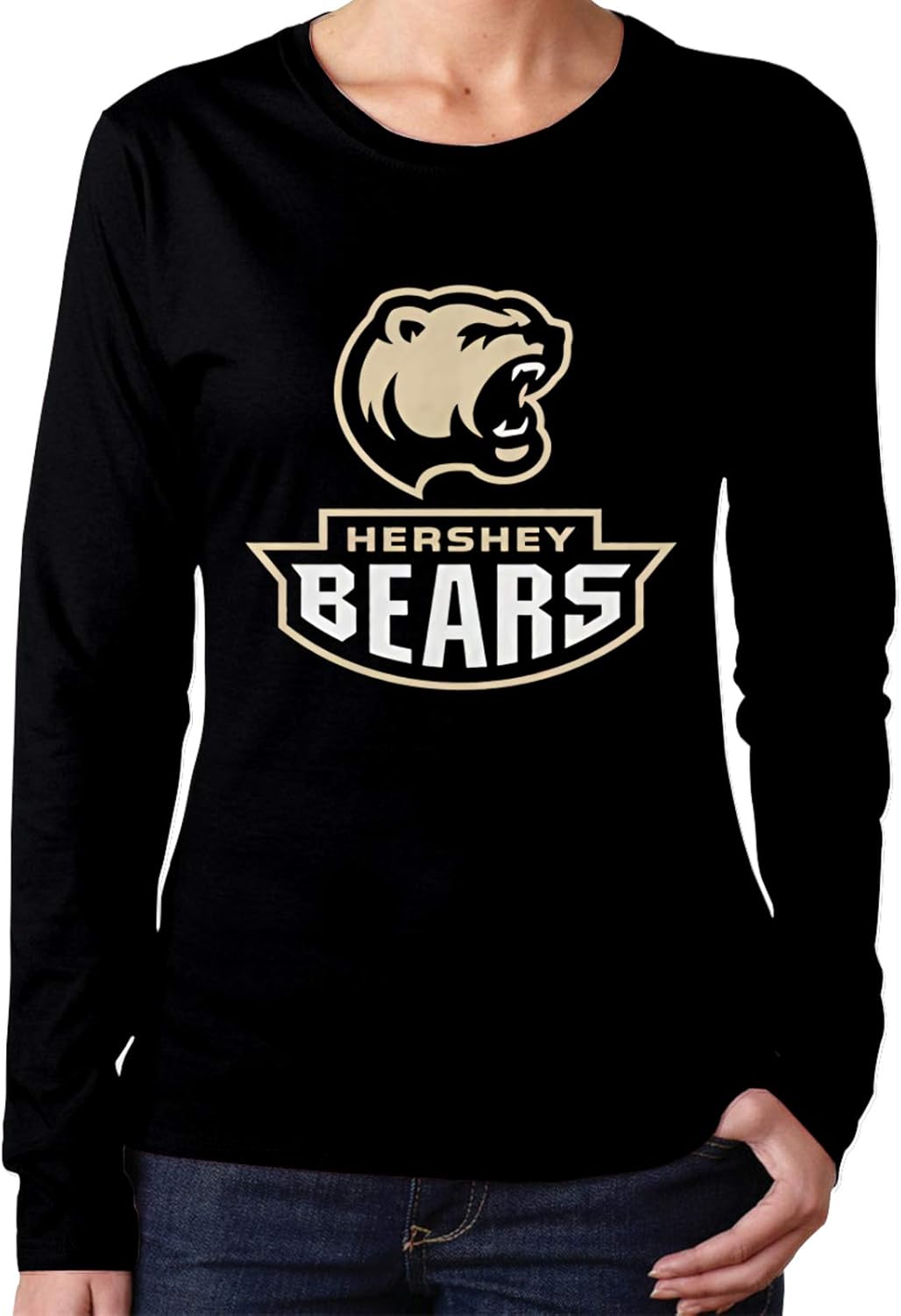 Hockey Hershey Bears Womens Long Sleeve TShirt Casual Cotton Classic