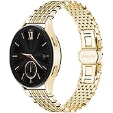 ABNUSR 20mm Stainless Steel Band Compatible for Samsung Galaxy Watch 7/6/5/4 Band 40/44mm, Galaxy Watch 6 Classic 43/47mm Galaxy Watch 5 45mm, Watch 5 Pro 45mm, Galaxy Watch 4 42/46mm Strap