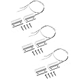 QWORK MC-38 Wired Surface-Mounted NC Magnetic Door Window Contact Sensor Alarm Reed Switch, White, Pack of 3