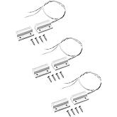 QWORK MC-38 Wired Surface-Mounted NC Magnetic Door Window Contact Sensor Alarm Reed Switch, White, Pack of 3