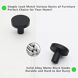 HANIHUA 5 Pack Matte Black Kitchen Cabinet