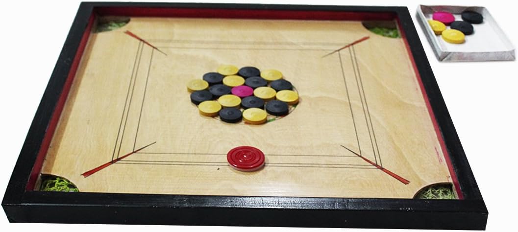Abaronee Waterproof Wooden Carrom Board with Coins and Striker (22 Inch)