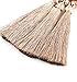Boderier Bohemian Statement Thread Tassel Chandelier Drop Dangle Earrings with Cassandra Button Stud (Rose Gold)